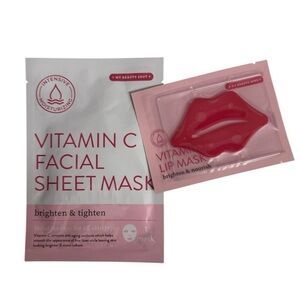Vitamin C Facial Mask 1 Sheet Brighten & Tighten AND Vitamin C Lip Mask Nourish